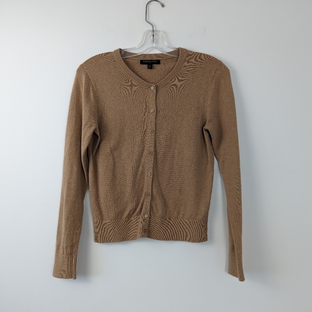 Banana Republic Women's Camel Cotton-Cashmere Blend Cardigan Size XS